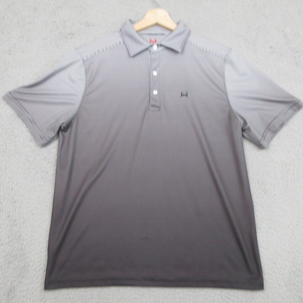 Cinch Golf Shirt Mens S Black‎ White Stripe Polo Casual Golfing Performance